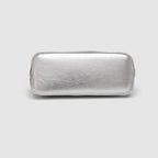 Simple chain bag, silver metallic shoulder Crossbody bag, fashionable small diamond bag women