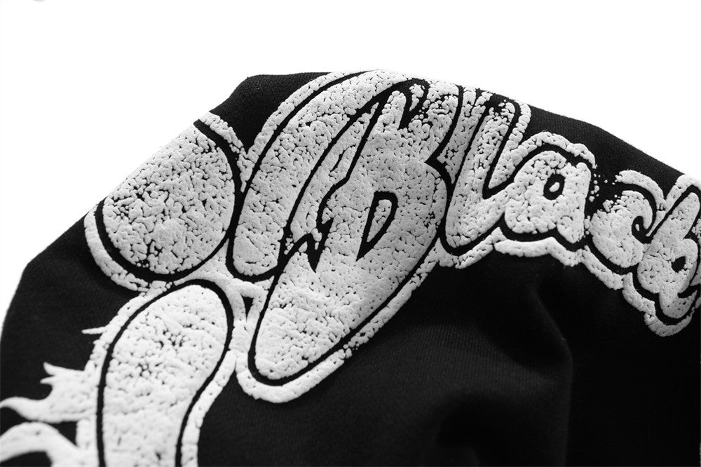 Letter Print Hooded Sweatshirt Men's Loose Long Sleeve Top Pi-Mart