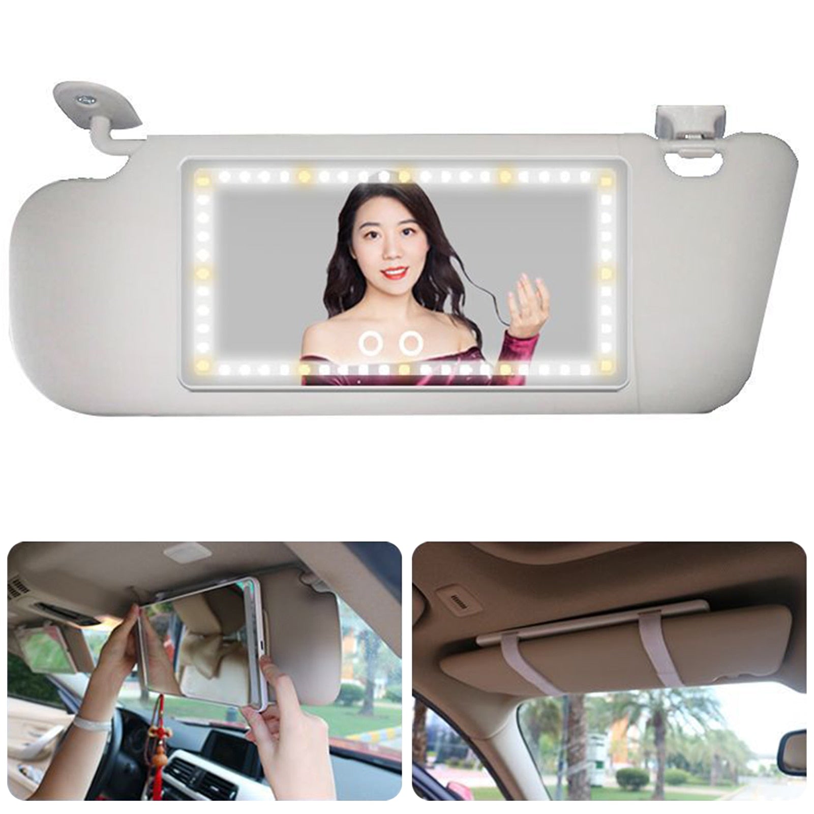 Car Visor Vanity Mirror with Lights - SJB-DIAMOND ELITES