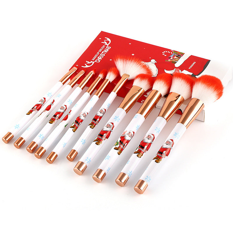 Christmas Portable Makeup Brush With Red Handle Pi-Mart