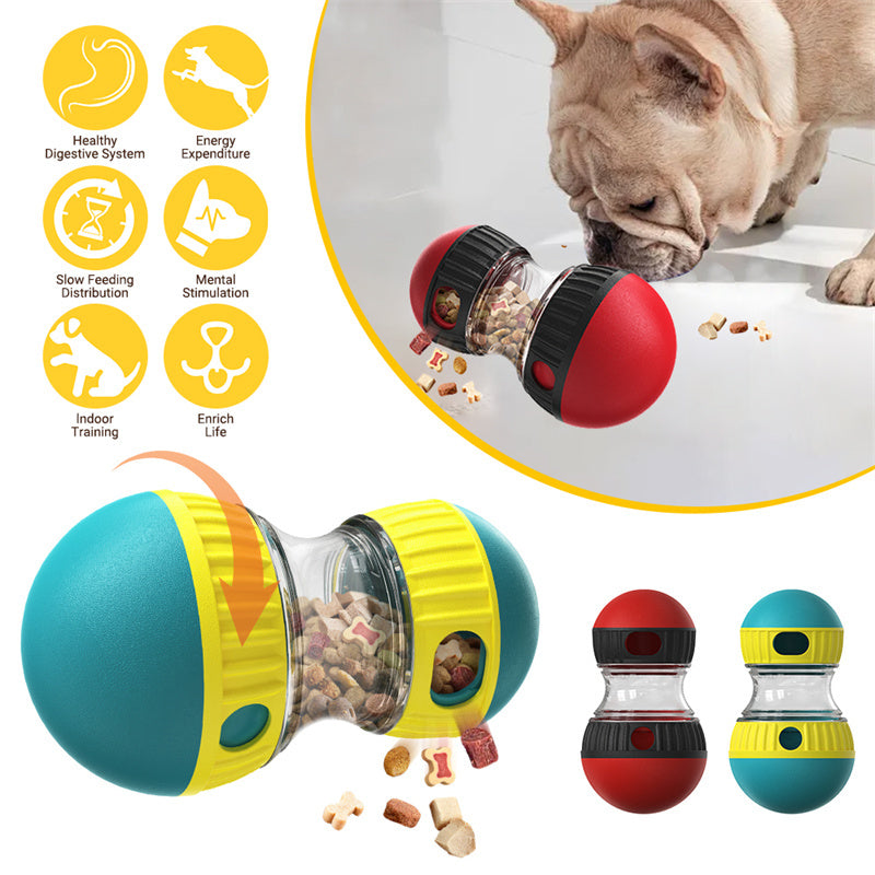 Food Dispensing Dog Toy Tumbler Leaky Food Ball Puzzle Toys Interactive Slowly Feeding Protect Stomach Increase Intelligence Pets Toy Pet Products Pi-Mart