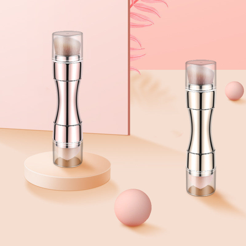 Retractable Metallic Four-in-one Multifunctional Makeup Brush Pi-Mart