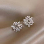 Cat's Eye Flower Earrings High Sense Opal Square Triangle Geometry Earrings Pi-Mart