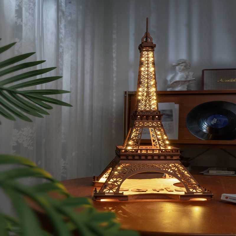 Rolife Night Of The Eiffel Tower Large Wooden Puzzle With 4 Light Shows For Gift Pi-Mart