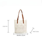 Lace hobo bag for women, shopping shoulder handbag, embroidered flower hollow tote bag - SJB-DIAMOND ELITES