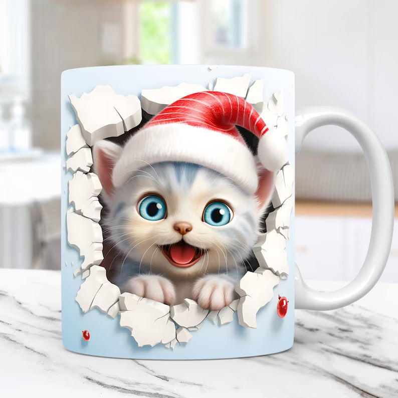Cat Hollow Wall Ceramic Coffee Mug Pi-Mart