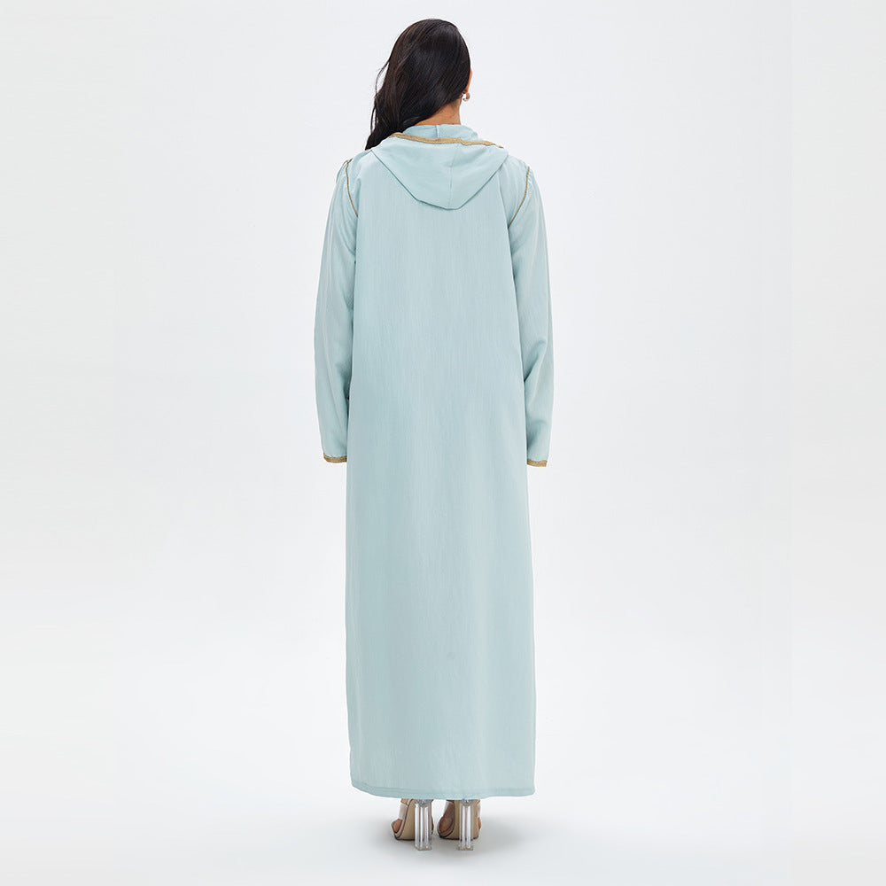 Fashion Casual Long Dress Embroidered Swing Pi-Mart