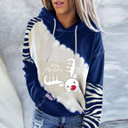 Snowman Print Crew Neck Hoodie Long Sleeve Sweatshirt Pi-Mart