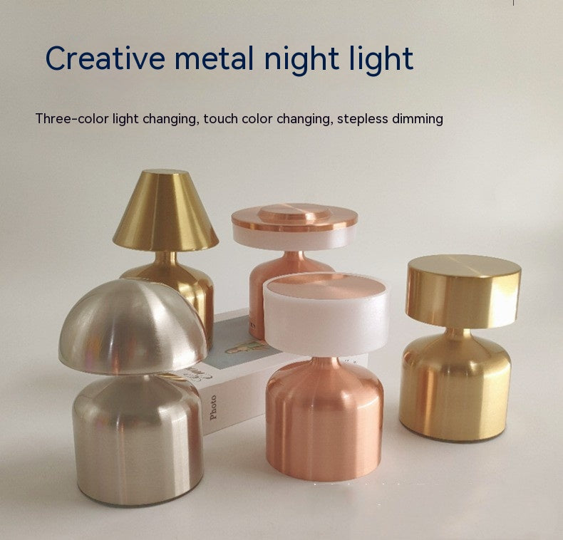 Mini Metal Table Lamp Retro Charging Lamp Creative Dumbbell Night Light Pi-Mart
