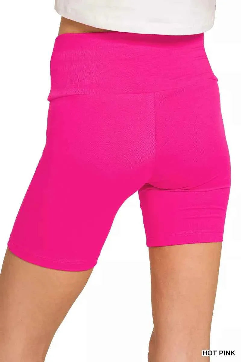 Zenana Brushed Dty Microfiber Top & Biker Shorts THRIXINE