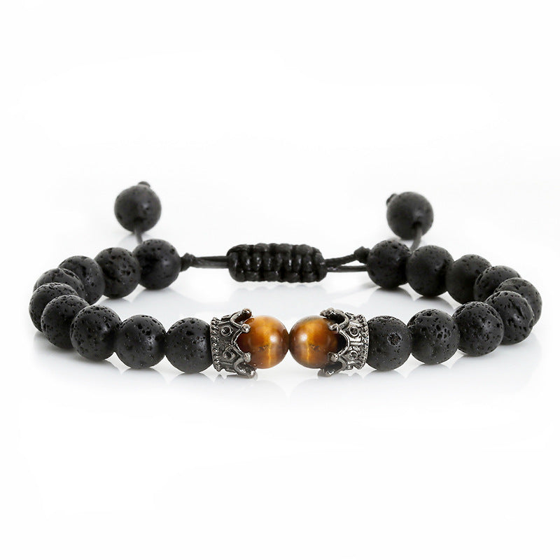 Beaded Hand Rope Volcanic Stone Bracelet Pi-Mart