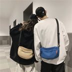 Men's shoulder bag, saddle round bottom bag, satchel fashion unisex small crossbody bag, women's simple crossbody bag - SJB-DIAMOND ELITES