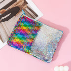 Mermaid sequined pencil case, two-color stationery storage bag, portable cosmetics change purse, small purse - SJB-DIAMOND ELITES