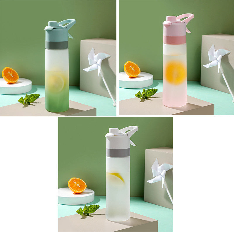 Spray Water Bottle For Girls Outdoor Sport Fitness Water Cup Large Capacity Spray Bottle Drinkware Travel Bottles Kitchen Gadgets Pi-Mart