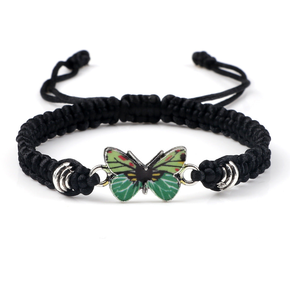 Couple Butterfly Buckle Braided Bracelet Pi-Mart