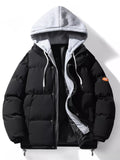 Men's Plus Size Hooded Padded Puffer Jacket THRIXINE