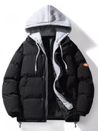 Men's Plus Size Hooded Padded Puffer Jacket THRIXINE