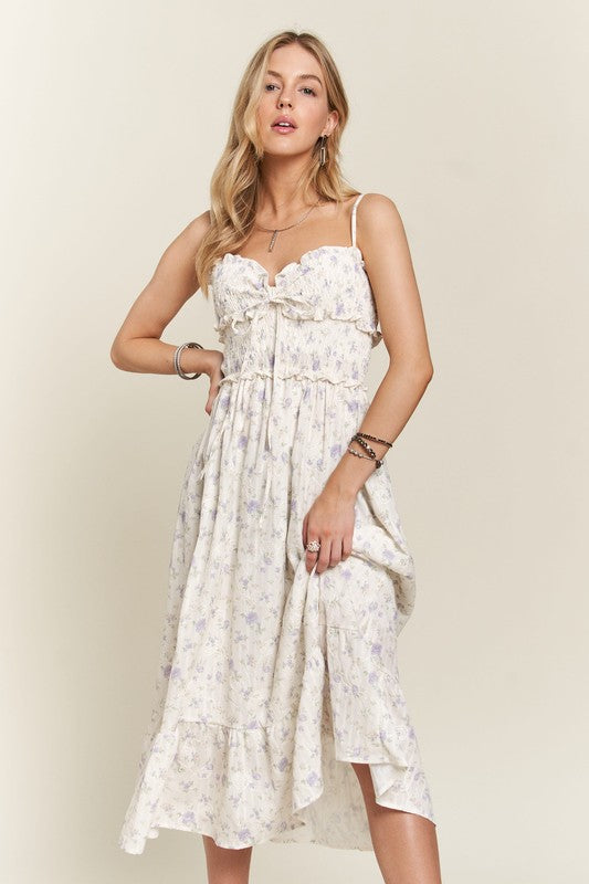 Beautiful Smocked Floral Dress Feminine & Flowy Dress Romantic Floral Print Girl Dress Stevvex