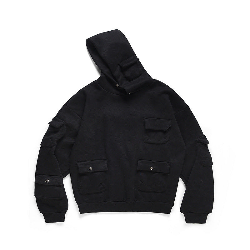Heavyweight Multi-pocket Sweatshirt Oversize Hoodie Pi-Mart