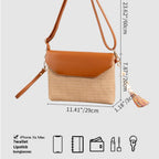 Tassel straw small crossbody bag seaside beach bag holiday crossbody shoulder bag evening clutch bag