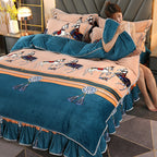 Printed Gold Mink Four-piece Bedding  Duvet Cover Pi-Mart