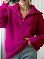 Turtleneck Zipper Sweater Pi-Mart