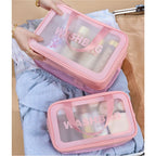 Dry & Wet Separation PVC Transparent Beach Bag – Double-Layer Portable Travel Toiletry Bag with Compartments for Makeup & Cosmetic Storage, Ideal for Organizing on-the-Go - SJB-DIAMOND ELITES