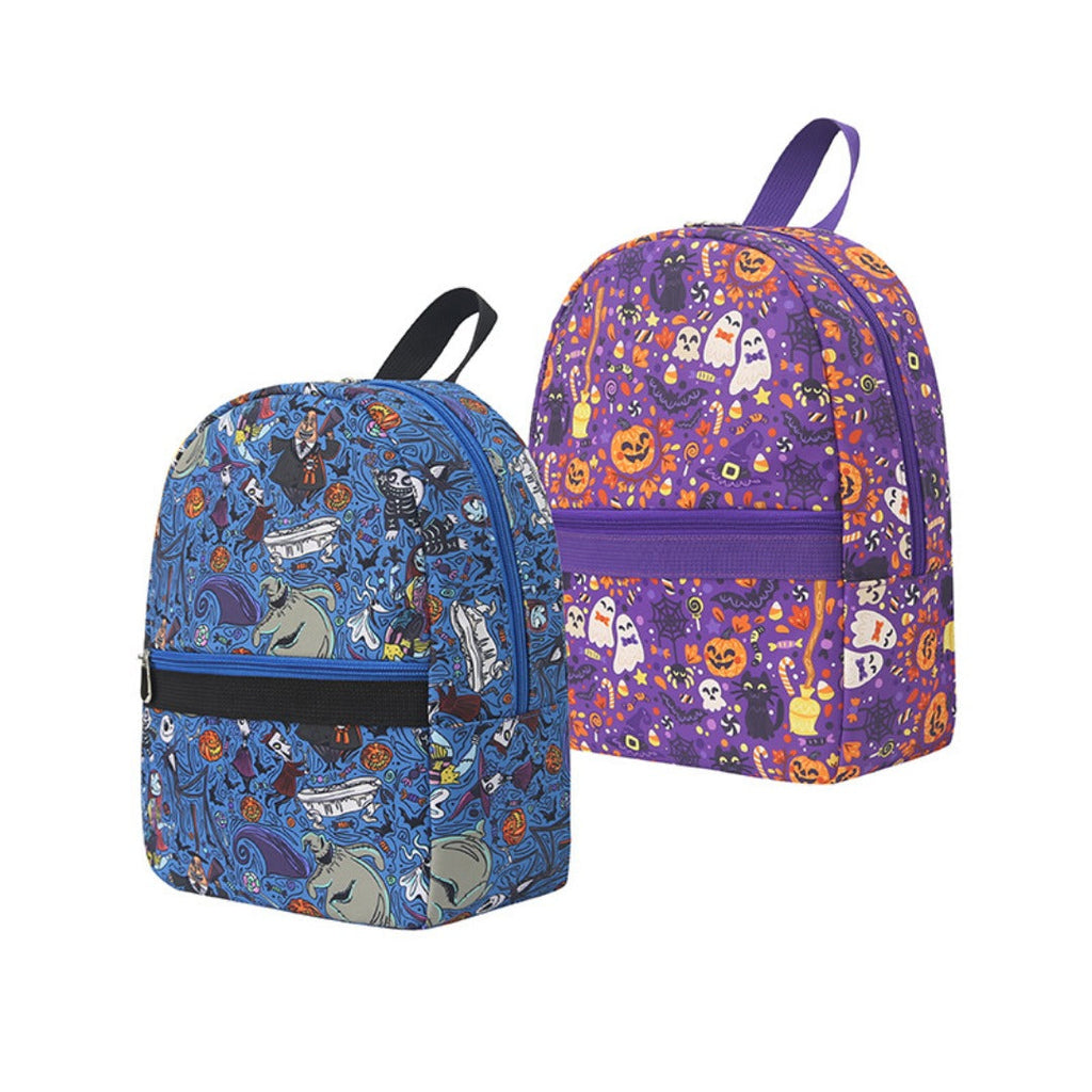 Pumpkin witch pattern digital print backpack, waterproof nylon backpack purse, student backpack purse, - SJB-DIAMOND ELITES