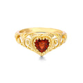Heart Shaped Natural Garnet Ring Pi-Mart