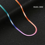 Flat Gold Color Stainless Steel Necklace Pi-Mart