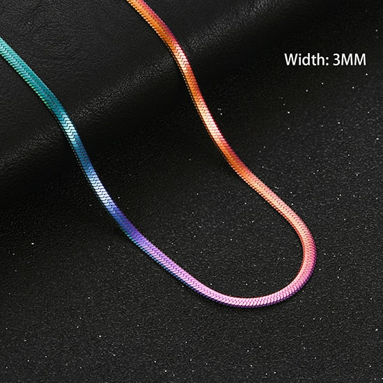 Flat Gold Color Stainless Steel Necklace Pi-Mart