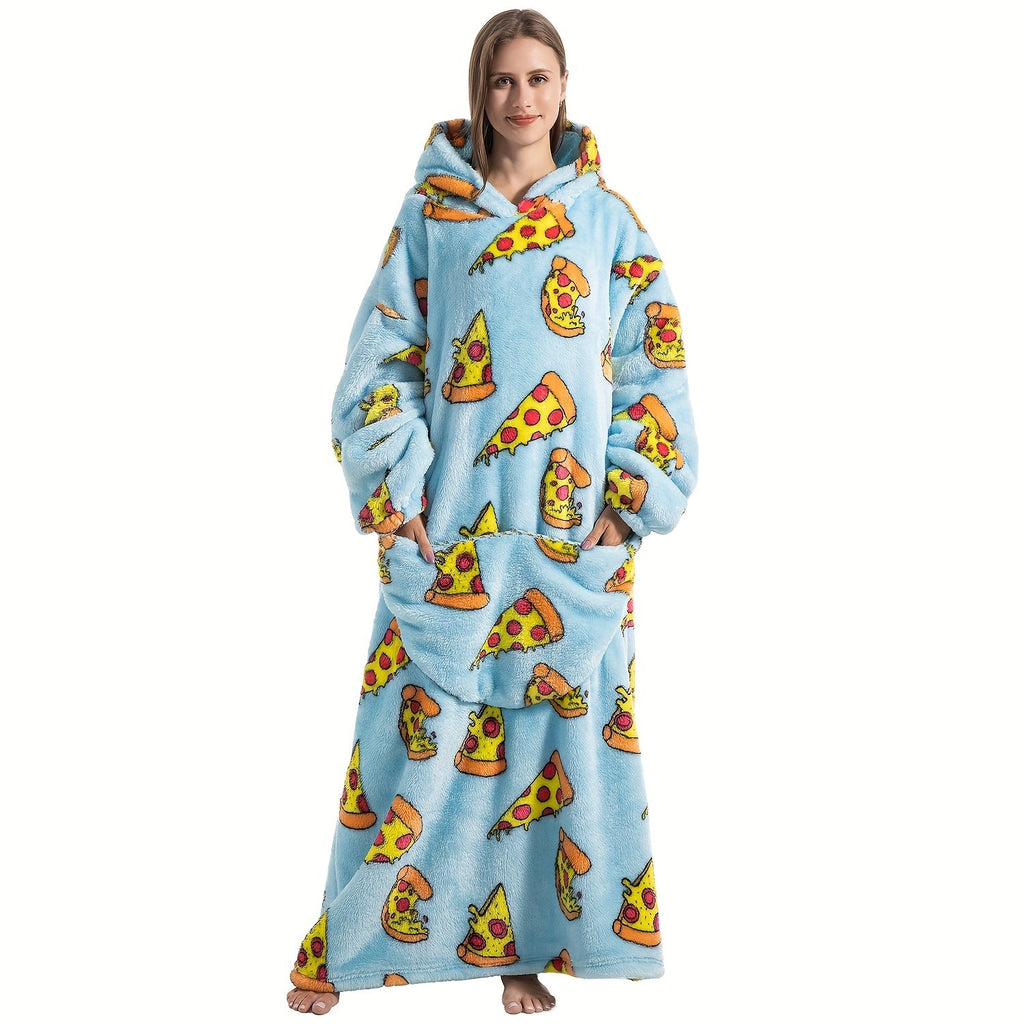 1pc Extra Long Wearable Blanket Hoodie With Sleeves - Ultra Soft, Super Warm, and Cozy Fleece Oversized Hoodie Blanket with Giant Pocket for Snuggling Up - Perfect Gift for Women, Men, and Mom Lootquake LLC
