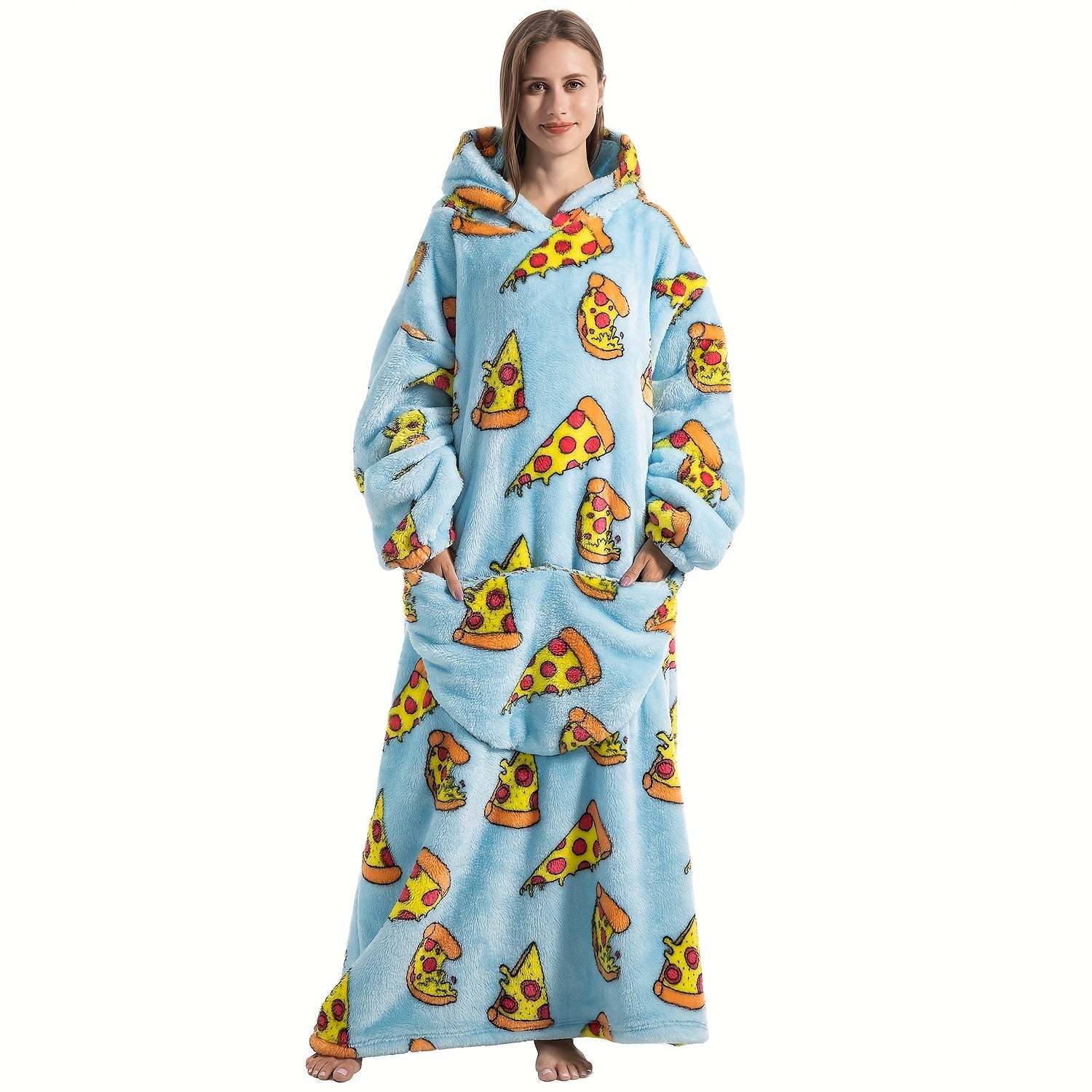 1pc Extra Long Wearable Blanket Hoodie With Sleeves - Ultra Soft, Super Warm, and Cozy Fleece Oversized Hoodie Blanket with Giant Pocket for Snuggling Up - Perfect Gift for Women, Men, and Mom Lootquake LLC