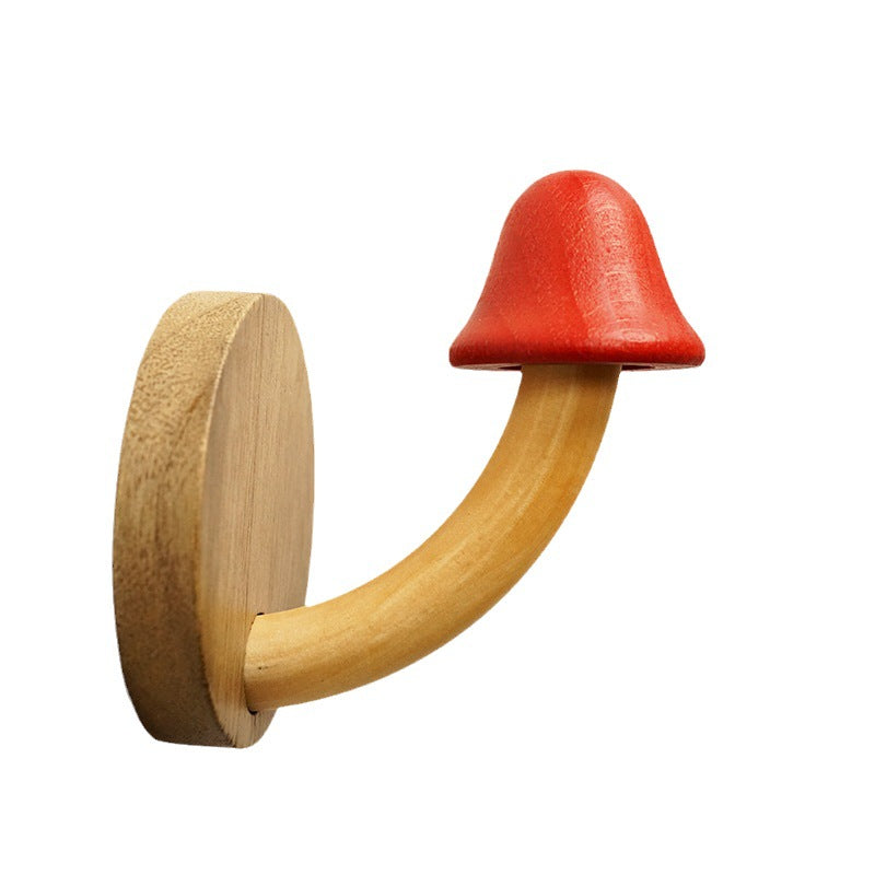 Creative Punch-free Wooden Mushroom Hat-and-coat Hook Pi-Mart