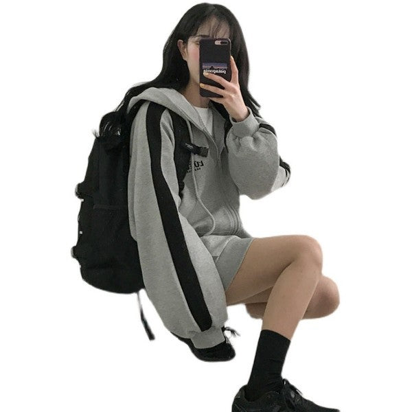 Student Sports Long Sleeved Jacket Grey Pi-Mart