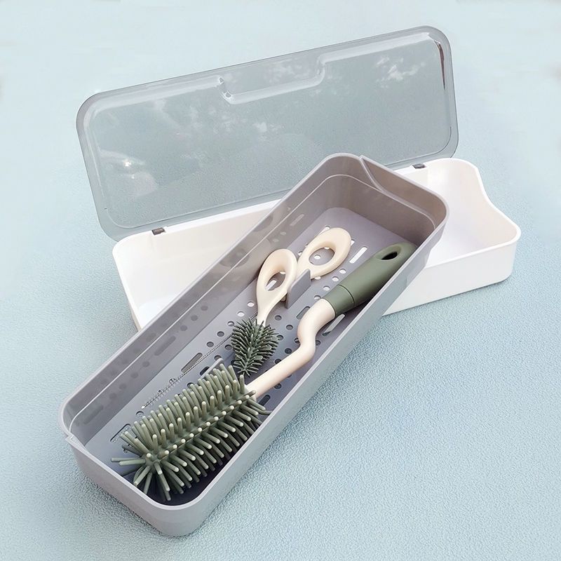 Baby Bottle Brush Storage Box Dustproof Portable Pi-Mart