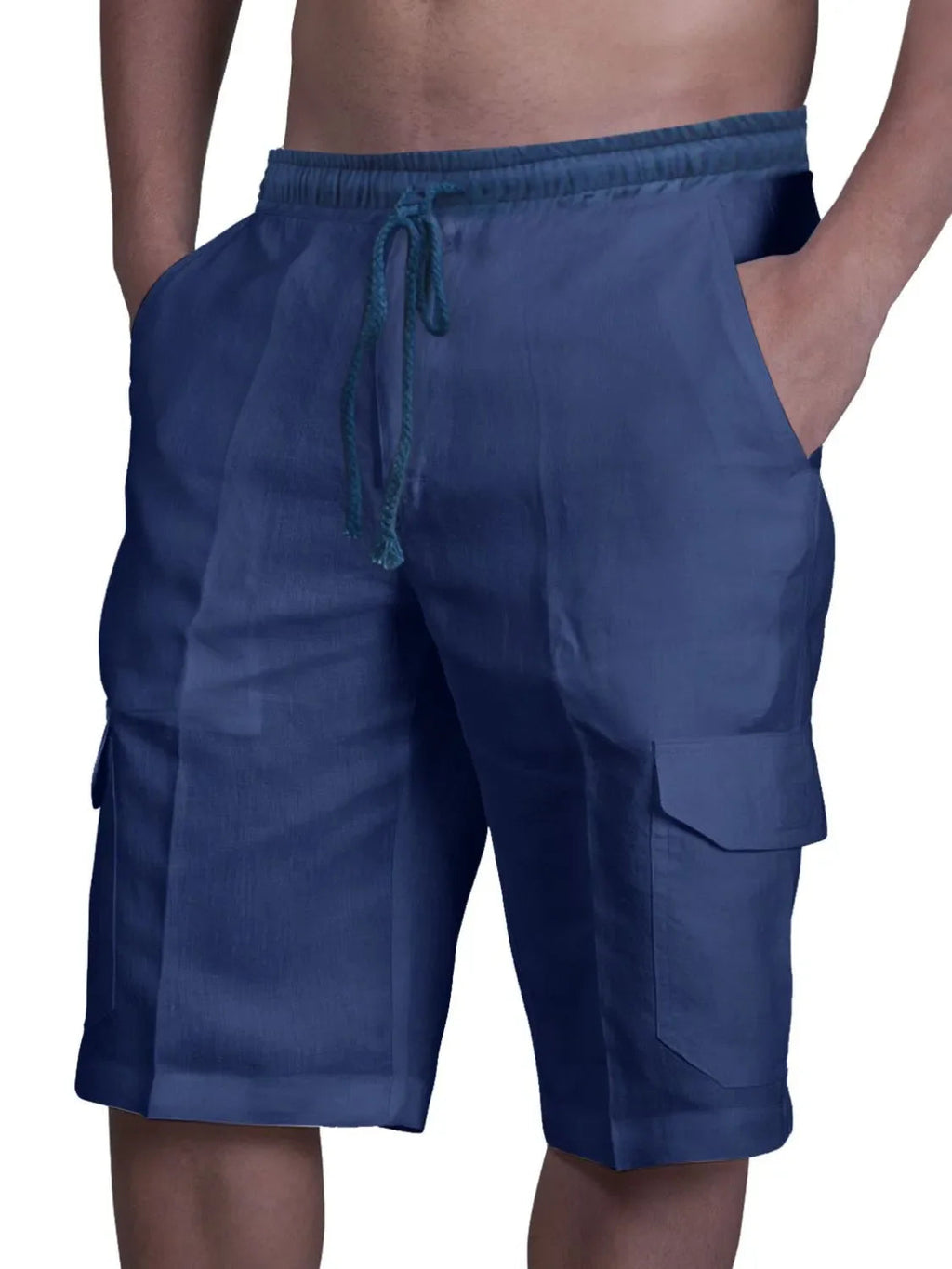 Men's Plus Size Drawstring Pocketed Shorts THRIXINE