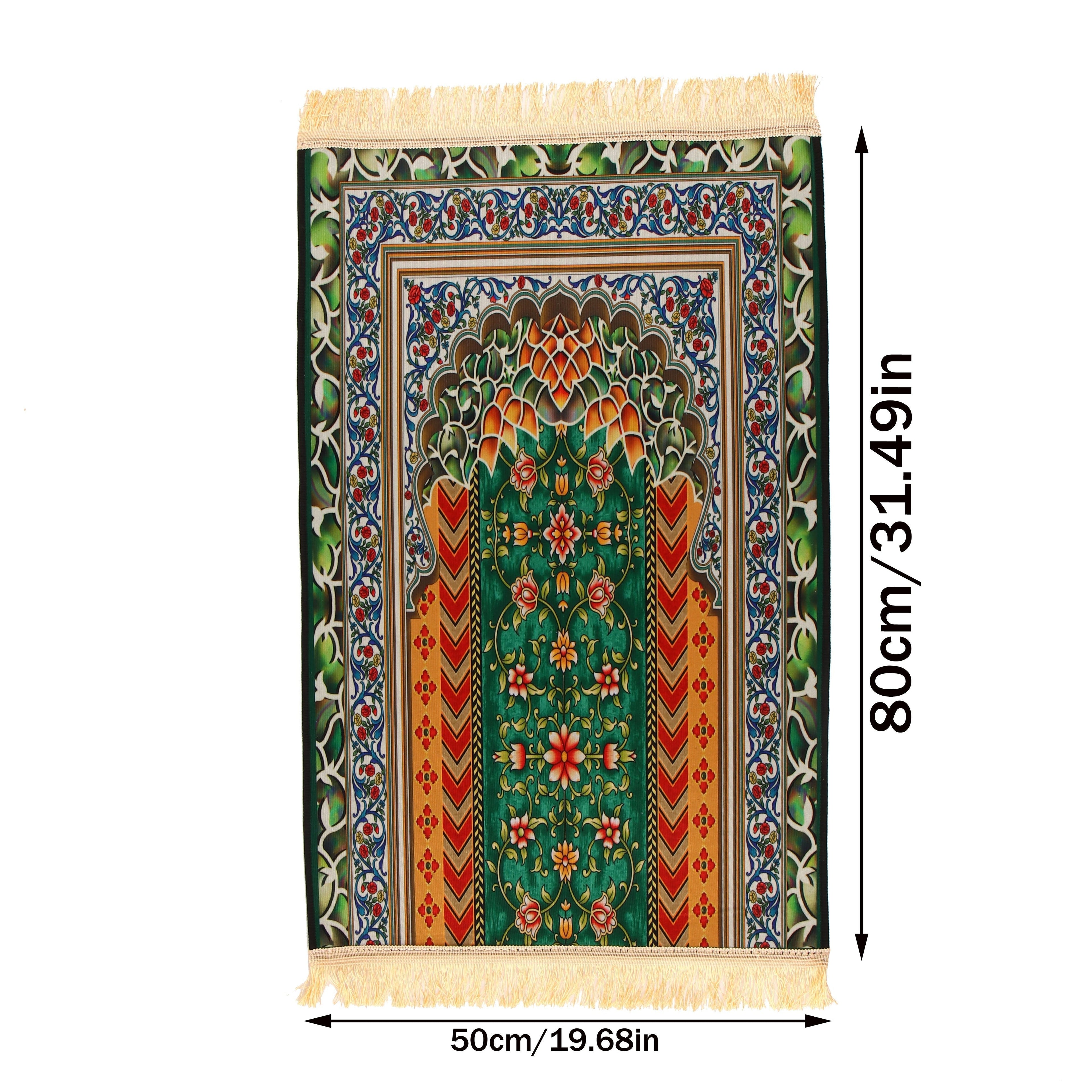 1pc Luxury Muslim Prayer Mat, Non-Slip Printed Islamic Kabah, Soft Worship Cushion, Meditation Rug, Pilgrimage Blanket, Islamic Prayer Carpet, Ideal Islamic Gift Lootquake LLC