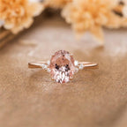 Oval Zircon Ring Female European And American Pi-Mart