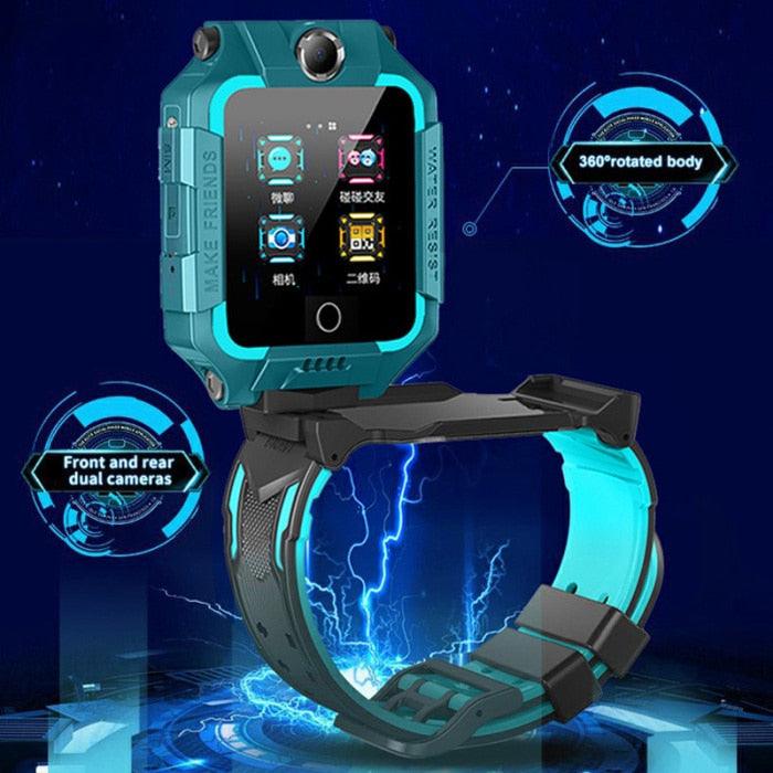 2G/4G Kids Smart Watch Phone Call Digital Screen Waterproof Wristwatch GPS Locator Smart Watch With Dual Camera Pedometer Touchscreen Kids Watch With MP3 Music Player Video Recorder Toddlers Toys Birthday Gift For Children Stevvex