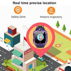 2G/4G Kids Smart Watch Phone Call Digital Screen Waterproof Wristwatch GPS Locator Smart Watch With Dual Camera Pedometer Touchscreen Kids Watch With MP3 Music Player Video Recorder Toddlers Toys Birthday Gift For Children Stevvex