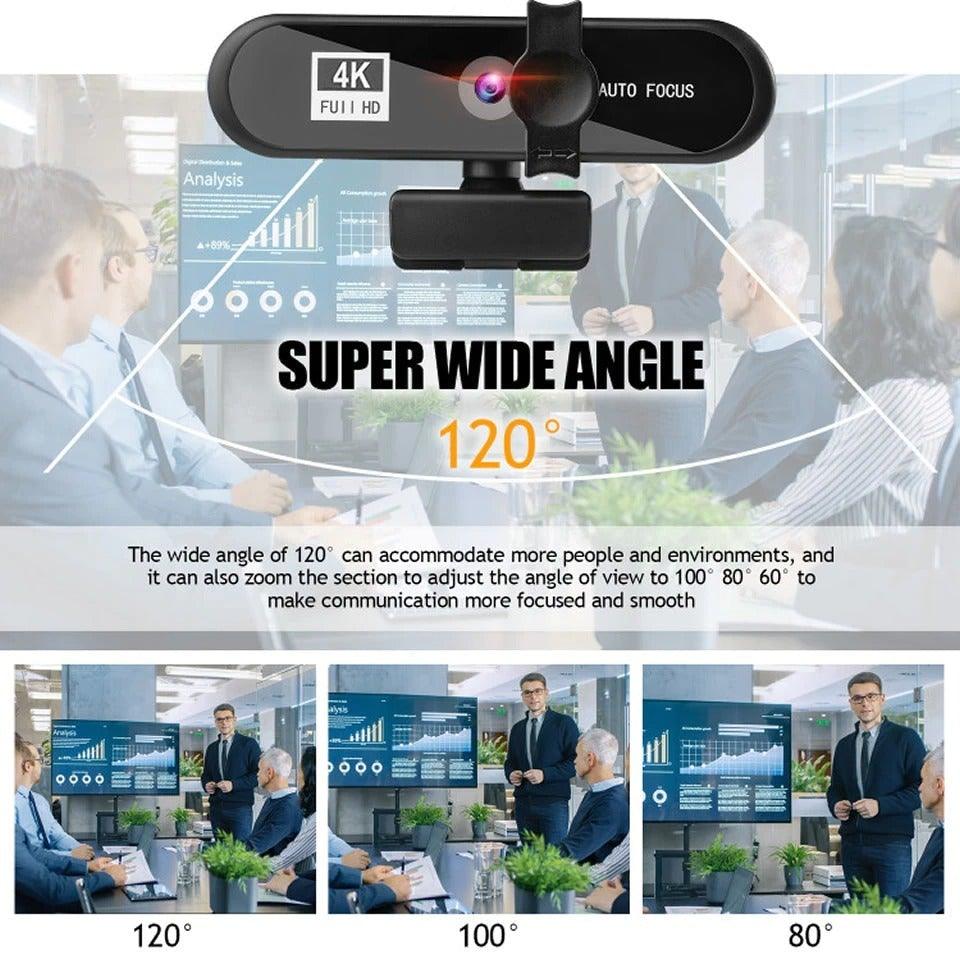 2K 4K Pc Webcam With Gift Tripod Autofocus Usb Web Camera Laptop Mini Camera 1080P with Microphone For Full Widescreen Laptop USB Webcams Privacy Shutter Tripod Desktop Notebook Webcam Video Calling Recording Webcam Stevvex