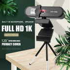 2K 4K Pc Webcam With Gift Tripod Autofocus Usb Web Camera Laptop Mini Camera 1080P with Microphone For Full Widescreen Laptop USB Webcams Privacy Shutter Tripod Desktop Notebook Webcam Video Calling Recording Webcam Stevvex