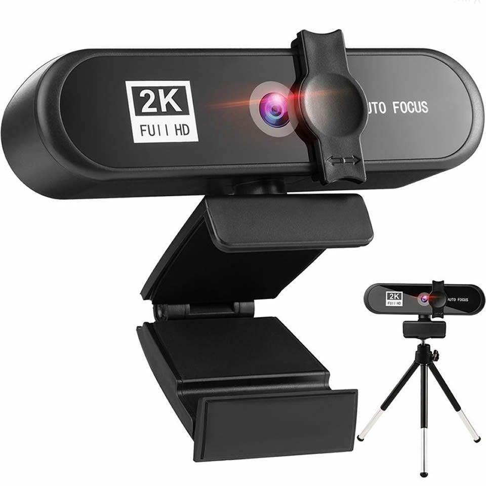 2K 4K Pc Webcam With Gift Tripod Autofocus Usb Web Camera Laptop Mini Camera 1080P with Microphone For Full Widescreen Laptop USB Webcams Privacy Shutter Tripod Desktop Notebook Webcam Video Calling Recording Webcam Stevvex