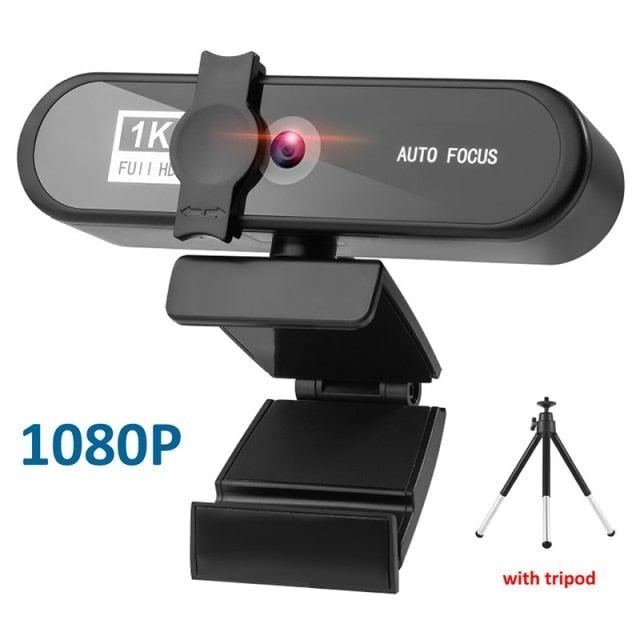 2K 4K Pc Webcam With Gift Tripod Autofocus Usb Web Camera Laptop Mini Camera 1080P with Microphone For Full Widescreen Laptop USB Webcams Privacy Shutter Tripod Desktop Notebook Webcam Video Calling Recording Webcam Stevvex