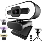 2K Webcam Web Camera Study Chat Work PC Laptop Desktop USB With Microphone WebCamera Home Auto Light Correction for Desktop Laptop Streaming Computer USB Web Camera Stevvex