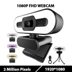 2K Webcam Web Camera Study Chat Work PC Laptop Desktop USB With Microphone WebCamera Home Auto Light Correction for Desktop Laptop Streaming Computer USB Web Camera Stevvex