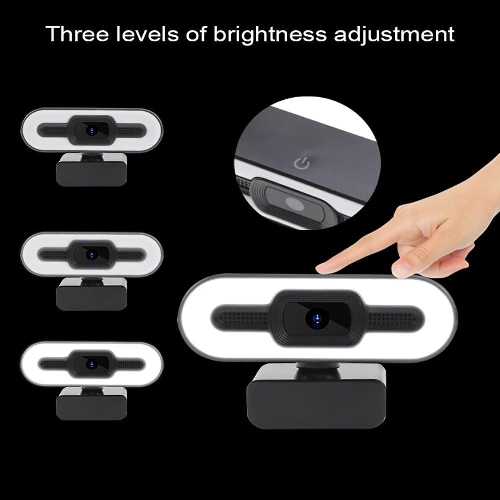 2K Webcam Web Camera Study Chat Work PC Laptop Desktop USB With Microphone WebCamera Home Auto Light Correction for Desktop Laptop Streaming Computer USB Web Camera Stevvex