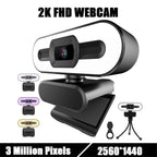 2K Webcam Web Camera Study Chat Work PC Laptop Desktop USB With Microphone WebCamera Home Auto Light Correction for Desktop Laptop Streaming Computer USB Web Camera Stevvex