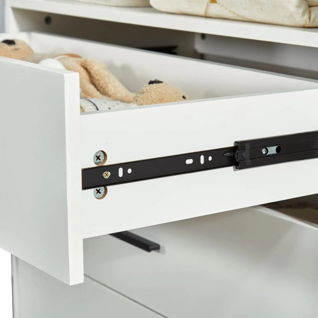 306 Closet Organizer System with Closet Shelves Wall Mounted, White Clothing Racks for Hanging Clothes, Clothes Organizer with Closet Drawers, Wooden Wardrobe Closet System with Hanging Rod Pi-Mart